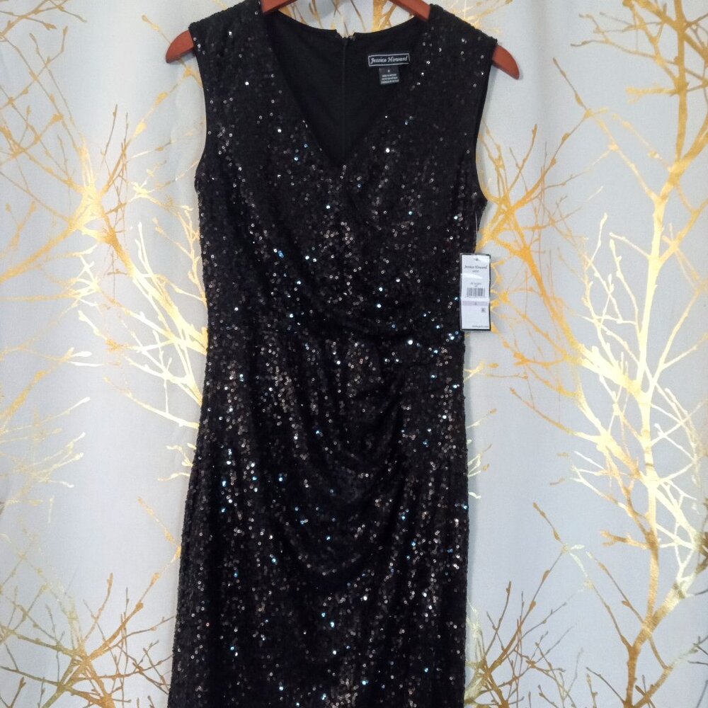 Black sequin party dress size 6, brand new
